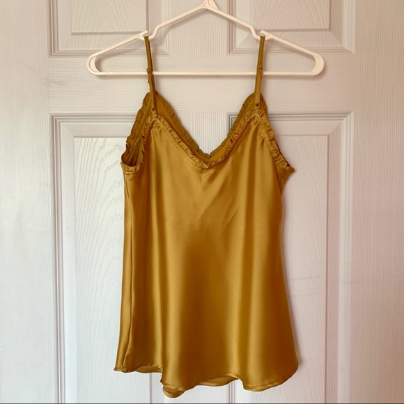 Gold Satin Ruffle Camisole - Picture 3 of 4